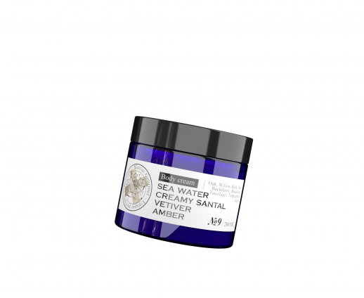 Крем для тела парфюмированный №9 Морская вода, Сливочный сандал, Ветивер, Амбра - 200 мл