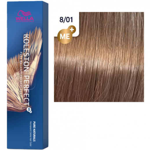 8/01 KOLESTON PERFECT крем-краска светлый блонд натуральный пепельный - 60 мл