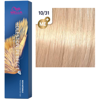 10/31 KOLESTON PERFECT крем-краска яркий блонд золотистый пепельный - 60 мл